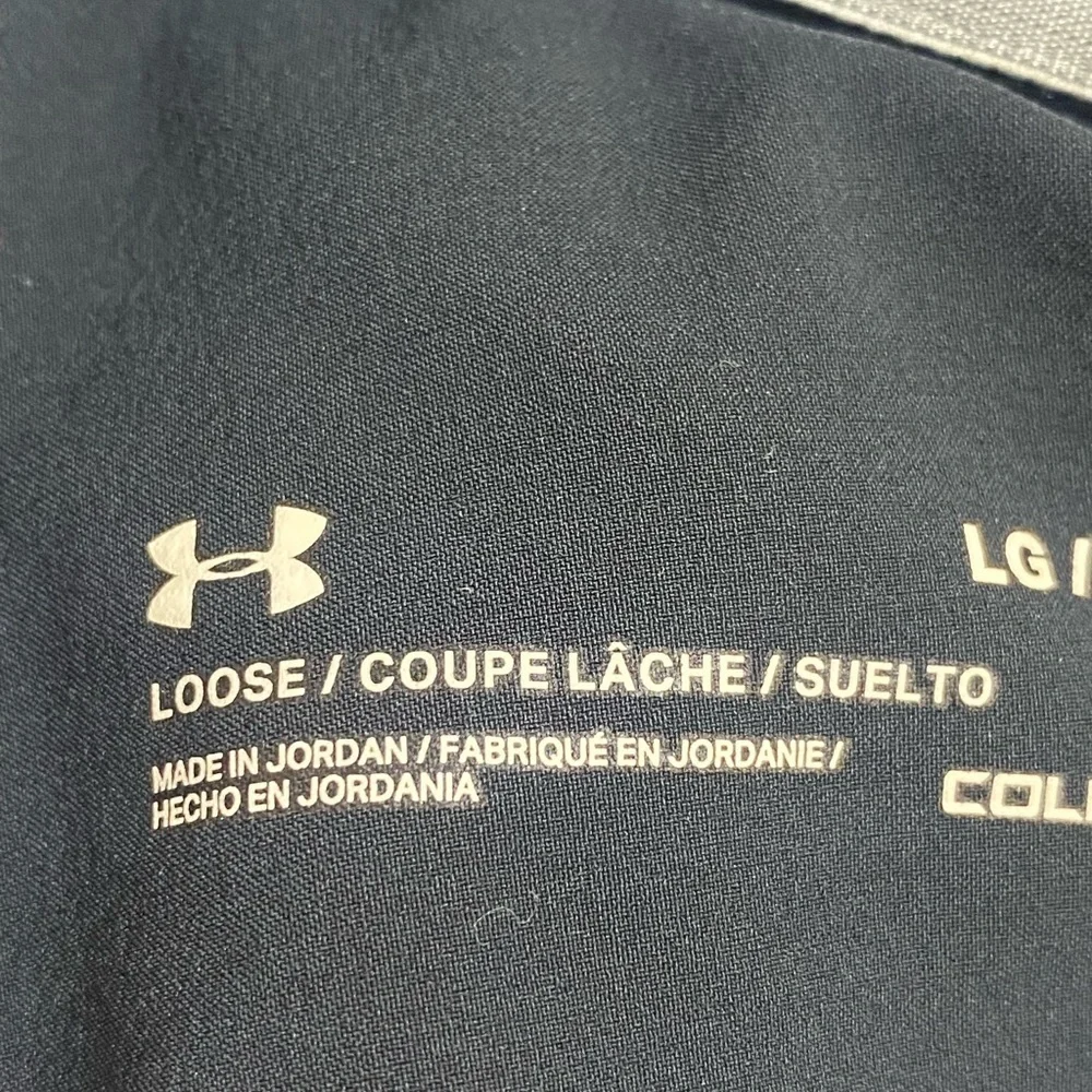 Under Armour Black and Gray Varsity Jacket with Full-Zip men size LG